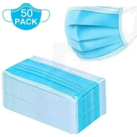 MASCARILLA QUIRURGICA3 PLIEGOS C/AROS A CJ 50 UNDS